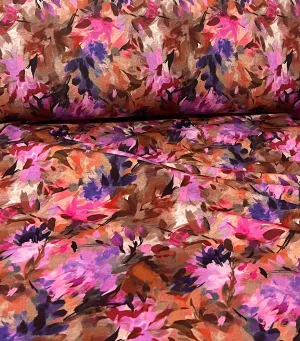1M REMNANT PINK WATERCOLOUR FLOWERS ALPINE FLEECE SALE