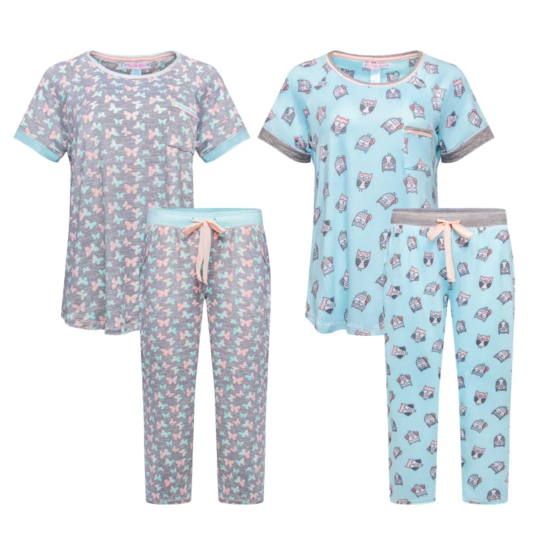 2 Pack Polysuede Yummy Butter Soft Capri Set