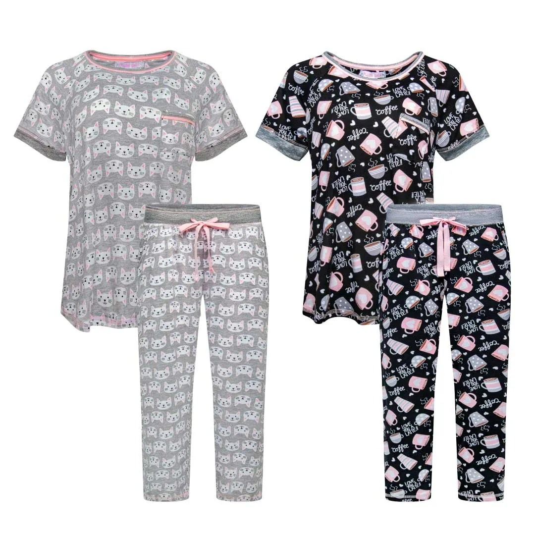 2 Pack Polysuede Yummy Butter Soft Capri Set