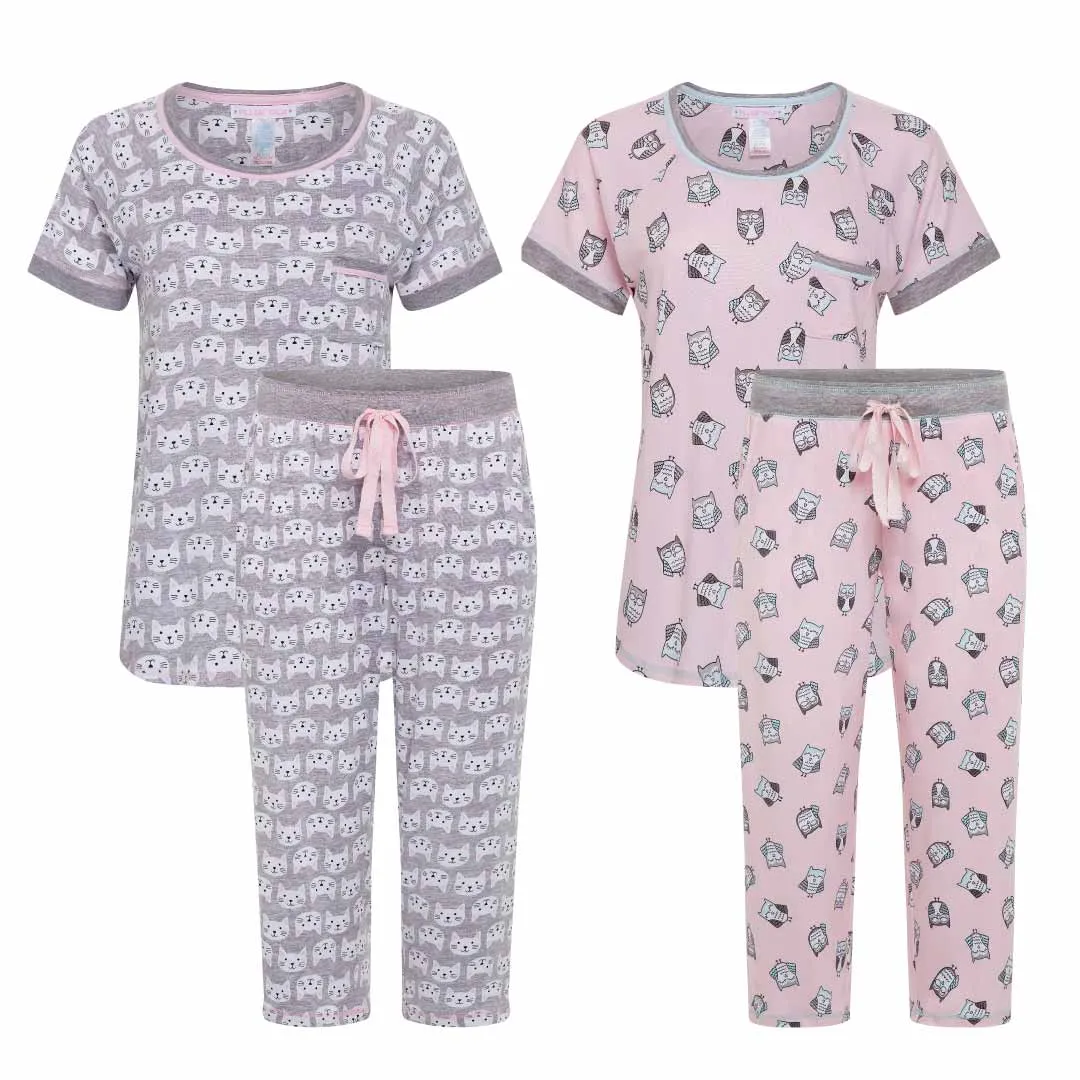 2 Pack Polysuede Yummy Butter Soft Capri Set