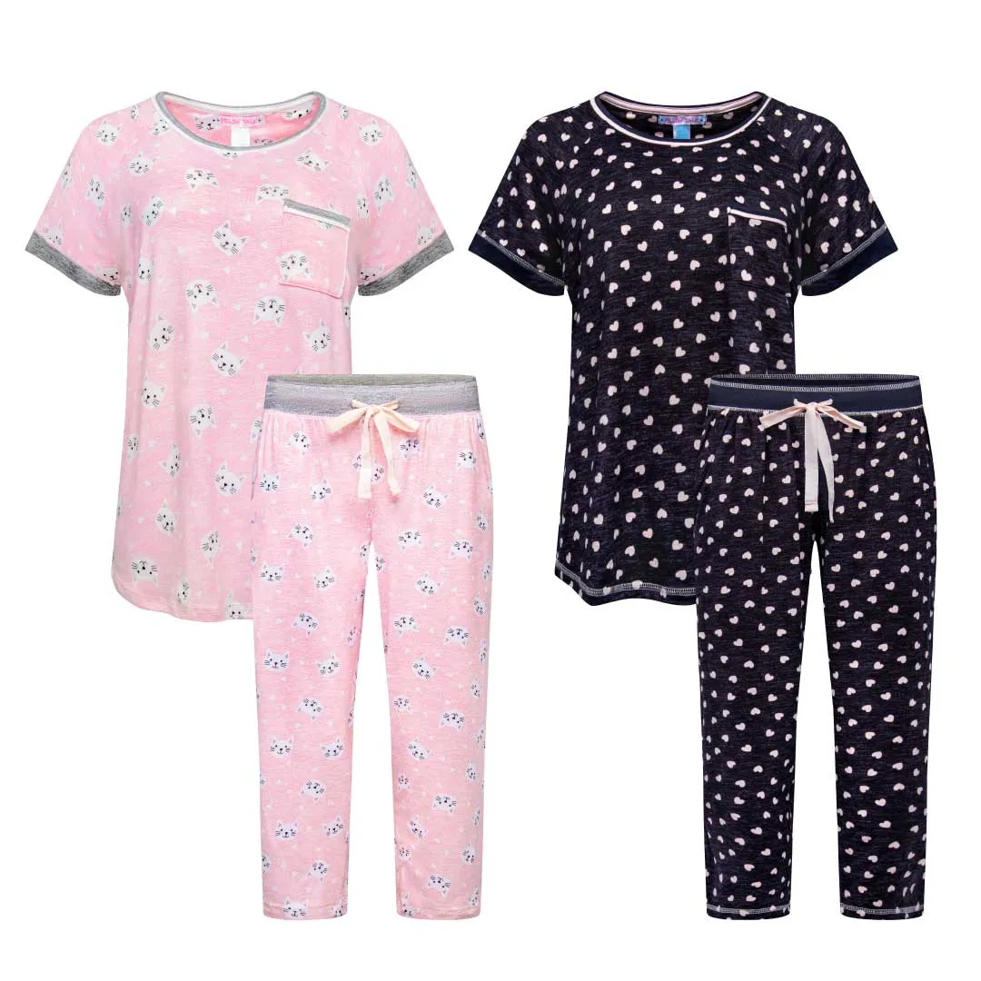 2 Pack Polysuede Yummy Butter Soft Capri Set