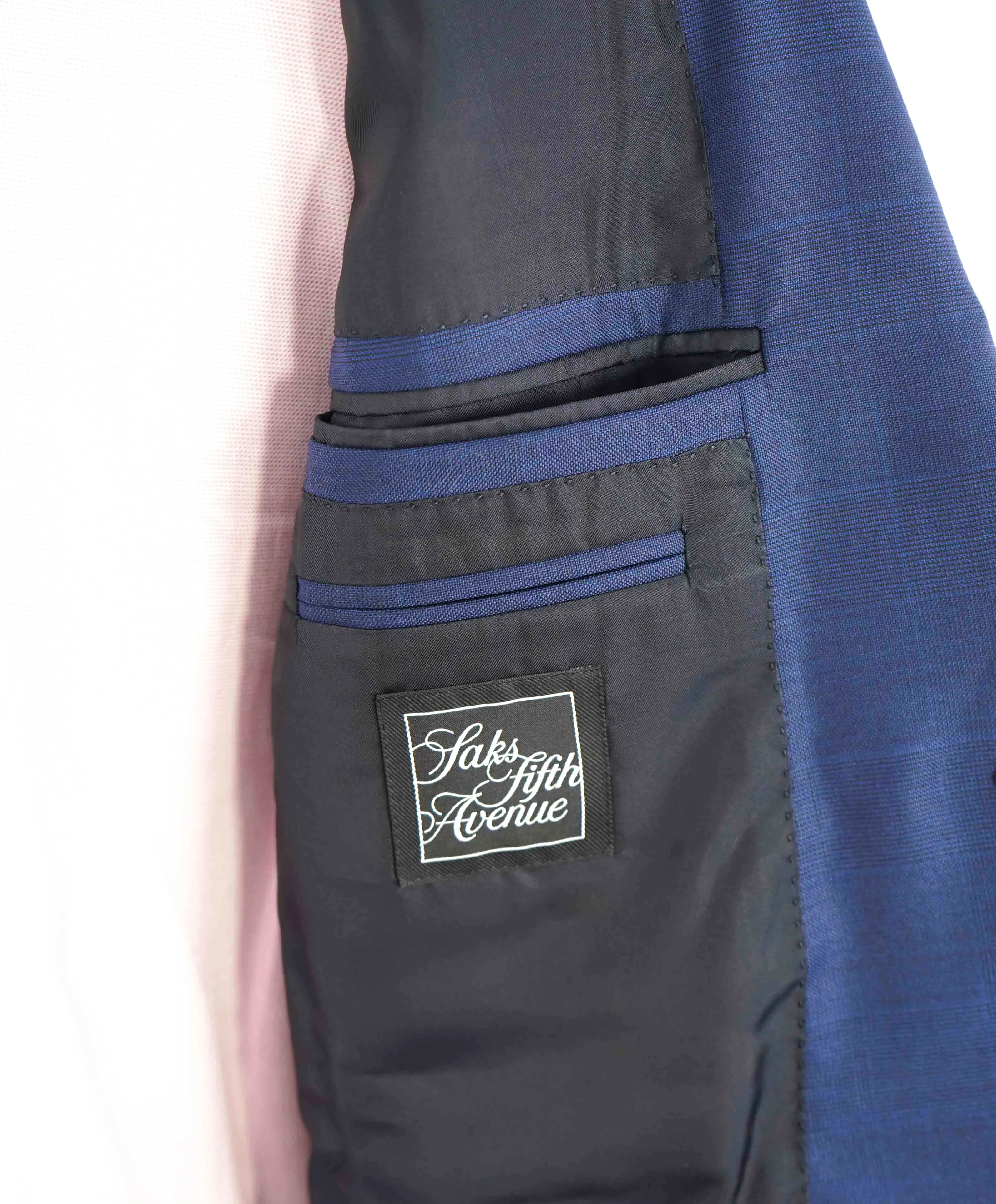 $3,700 ERMENEGILDO ZEGNA -“ACHILLFARM" SILK BLUE Subtle Check Suit - 40R