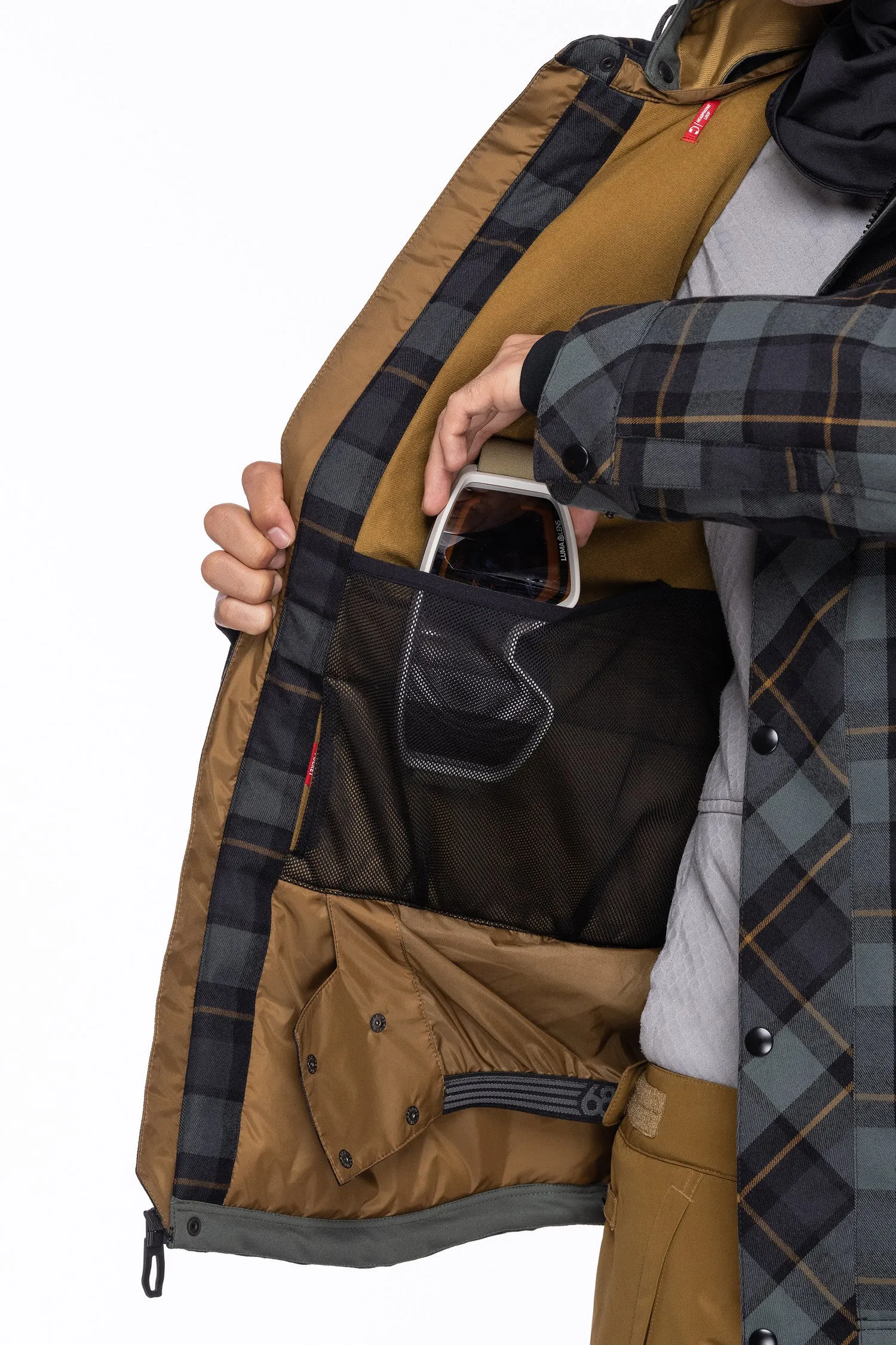 686 Woodland Insulated Jacket Mens Goblin Green Plaid