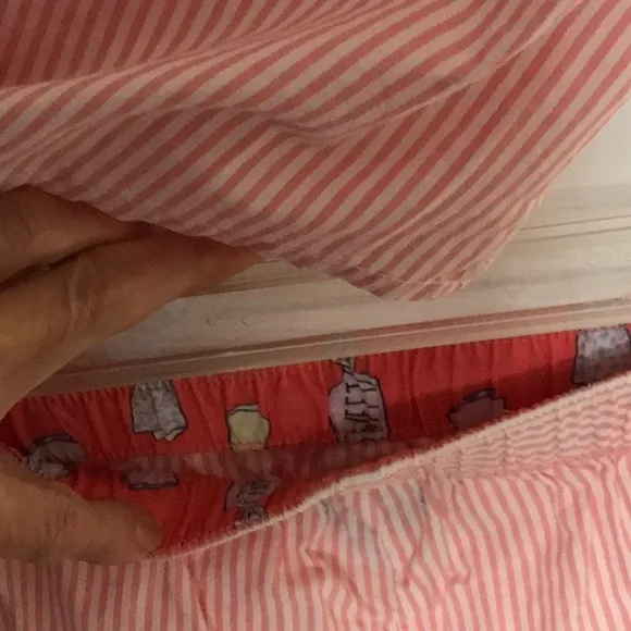 Aerie 3 piece pajama set pink salmon cotton