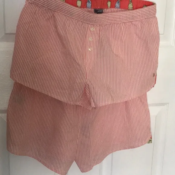 Aerie 3 piece pajama set pink salmon cotton
