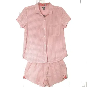 Aerie 3 piece pajama set pink salmon cotton