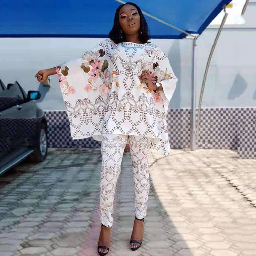 African Dashiki Fashion Suit Super Elastic Party Plus Size For Lady Two Piece Set Suit