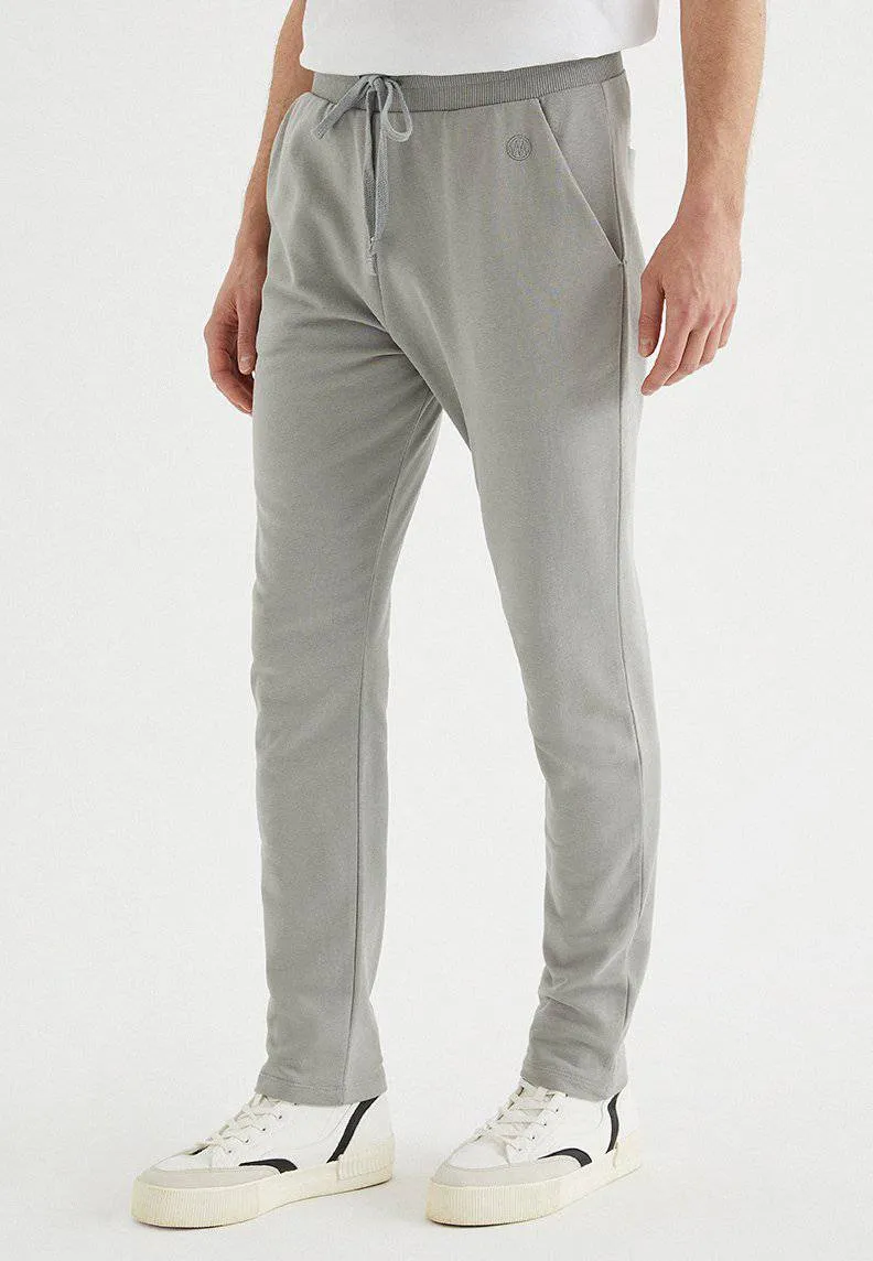 Açık Gri Basic Pamuklu Regular Fit Düz Paça Erkek Eşofman Altı CORE SWEATPANTS