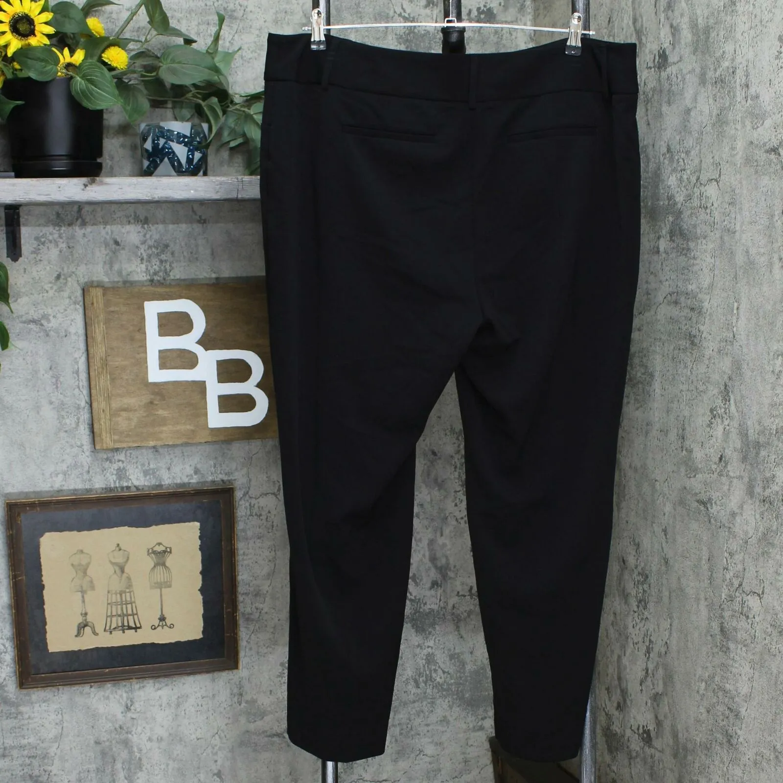 Alfani Petite Plus Curvy-Fit Tummy Control Slimming Bootcut Pants Black 18WP