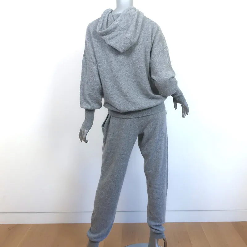Alo Yoga Jet Set Hoodie & Pants Set Heather Gray Cashmere-Blend Size Medium