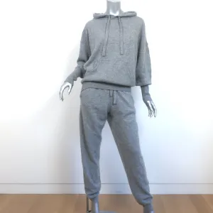 Alo Yoga Jet Set Hoodie & Pants Set Heather Gray Cashmere-Blend Size Medium