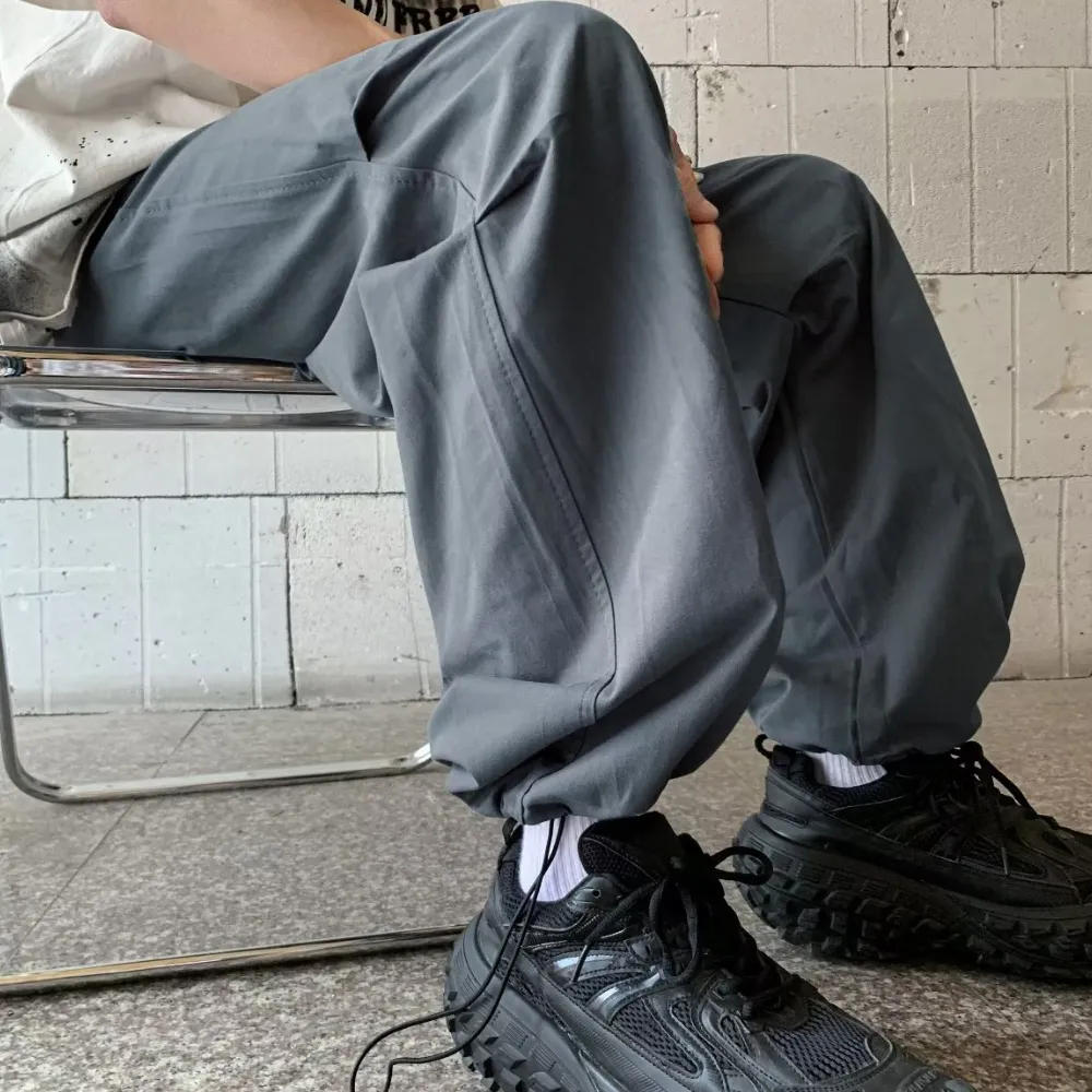 American Solid Color Drawstring Sweatpants