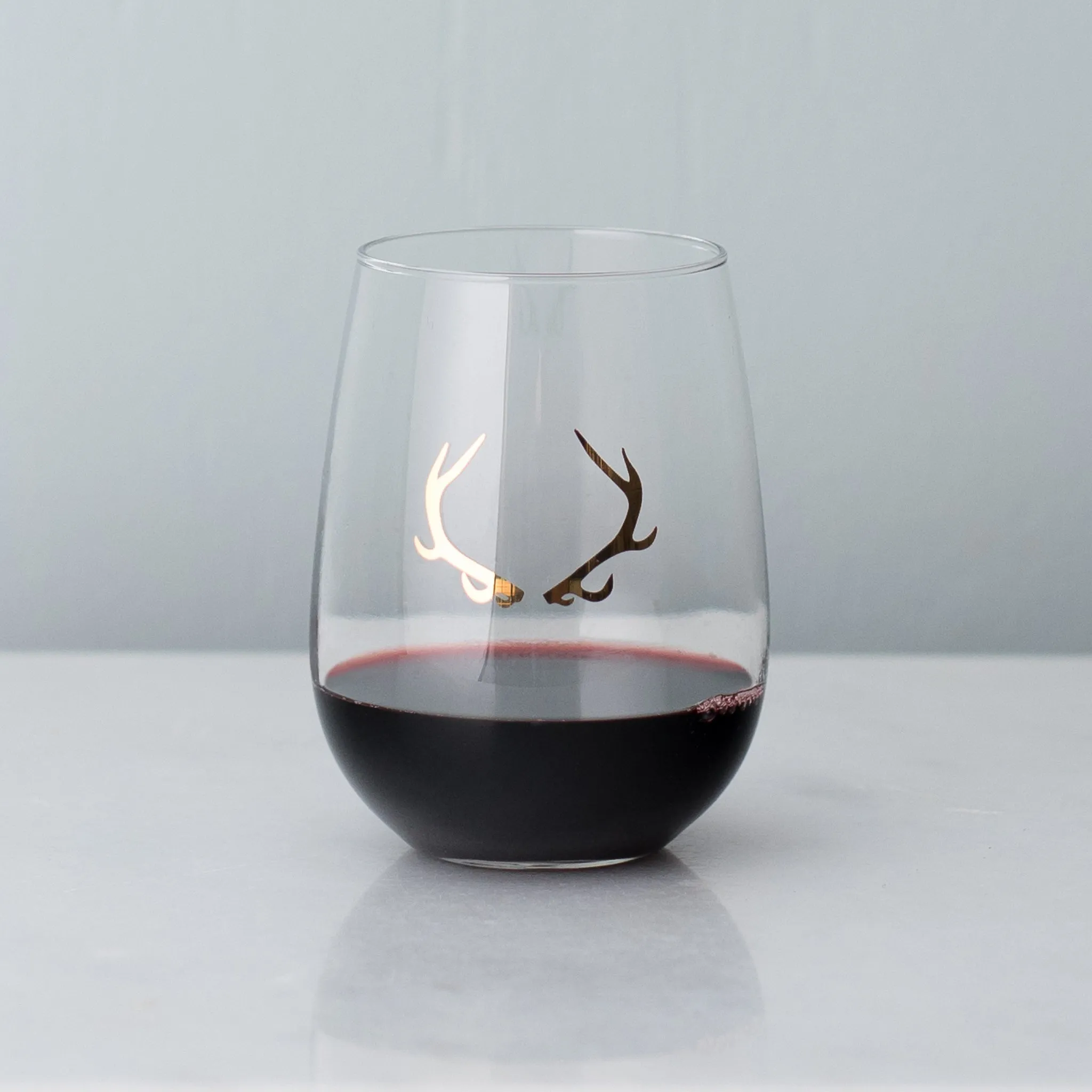 Antler Stemless Wine Glass - 20K Gold