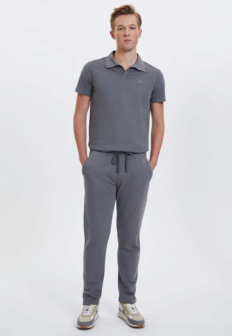 Antrasit Basic Pamuklu Regular Fit Düz Paça Erkek Eşofman Altı CORE SWEATPANTS