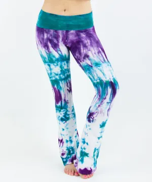 Aqua Purple Tie Dye Yoga Pants