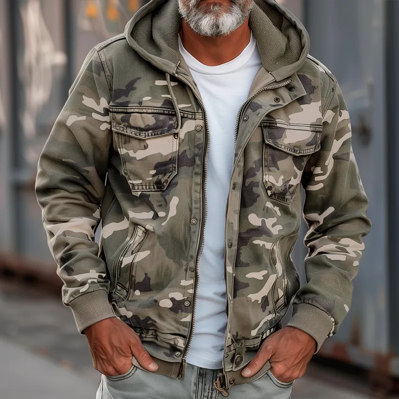 Arctic™ | Camouflage Hooded Cargo Jacket