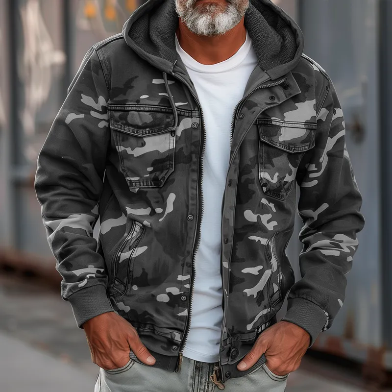 Arctic™ | Camouflage Hooded Cargo Jacket