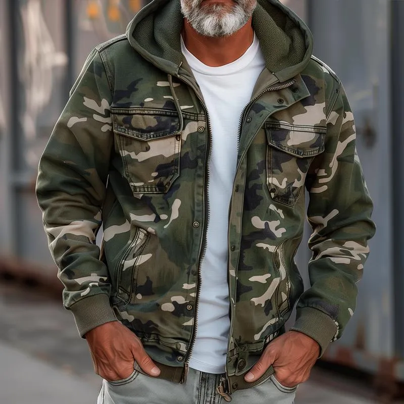 Arctic™ | Camouflage Hooded Cargo Jacket