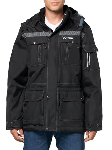 Arctix Men's Short Performance Tundra Jacket with Added Reflective Visibility, Black