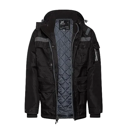Arctix Men's Short Performance Tundra Jacket with Added Reflective Visibility, Black