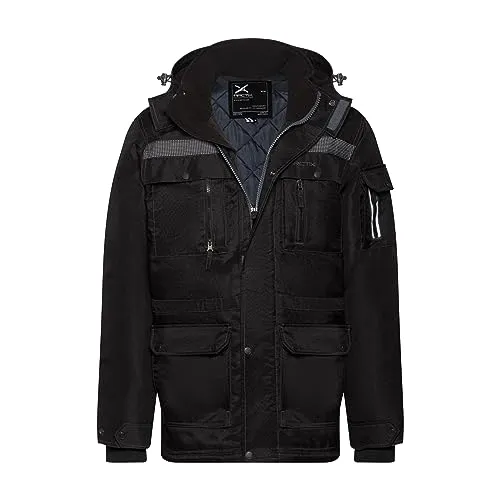 Arctix Men's Short Performance Tundra Jacket with Added Reflective Visibility, Black