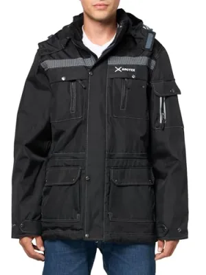 Arctix Men's Short Performance Tundra Jacket with Added Reflective Visibility, Black