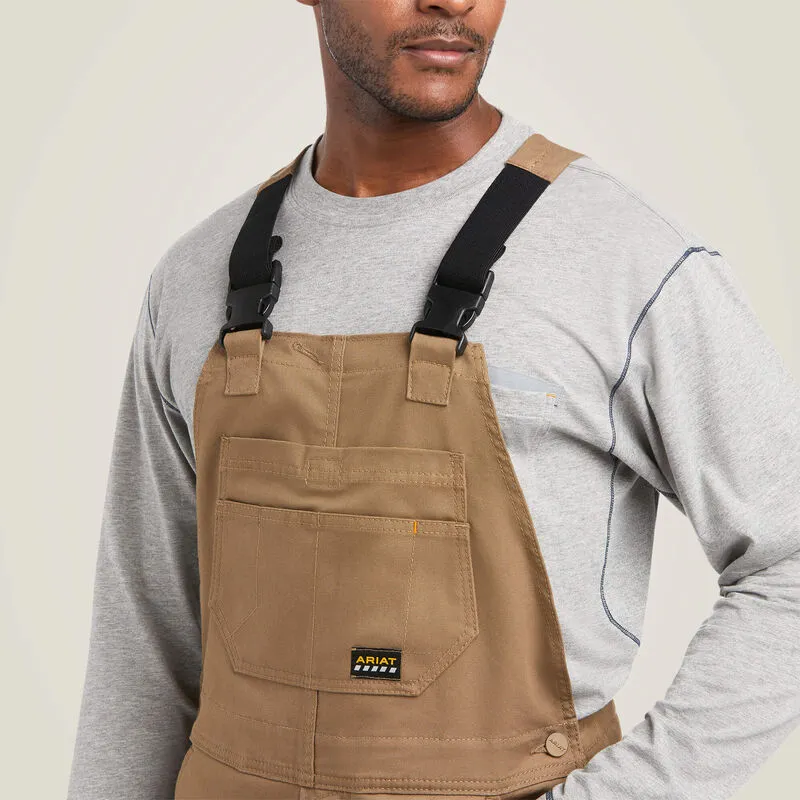 Ariat Men's Rebar DuraCanvas Stretch 110G Insulated Bib Khaki - 10032505