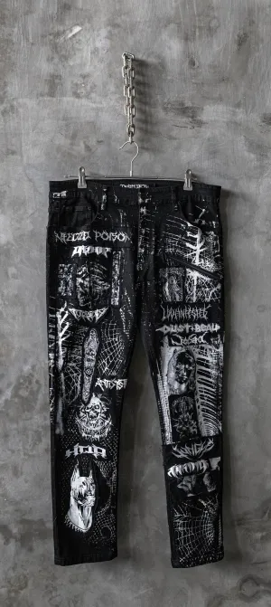 Art City 7 Black and White Punk Jeans
