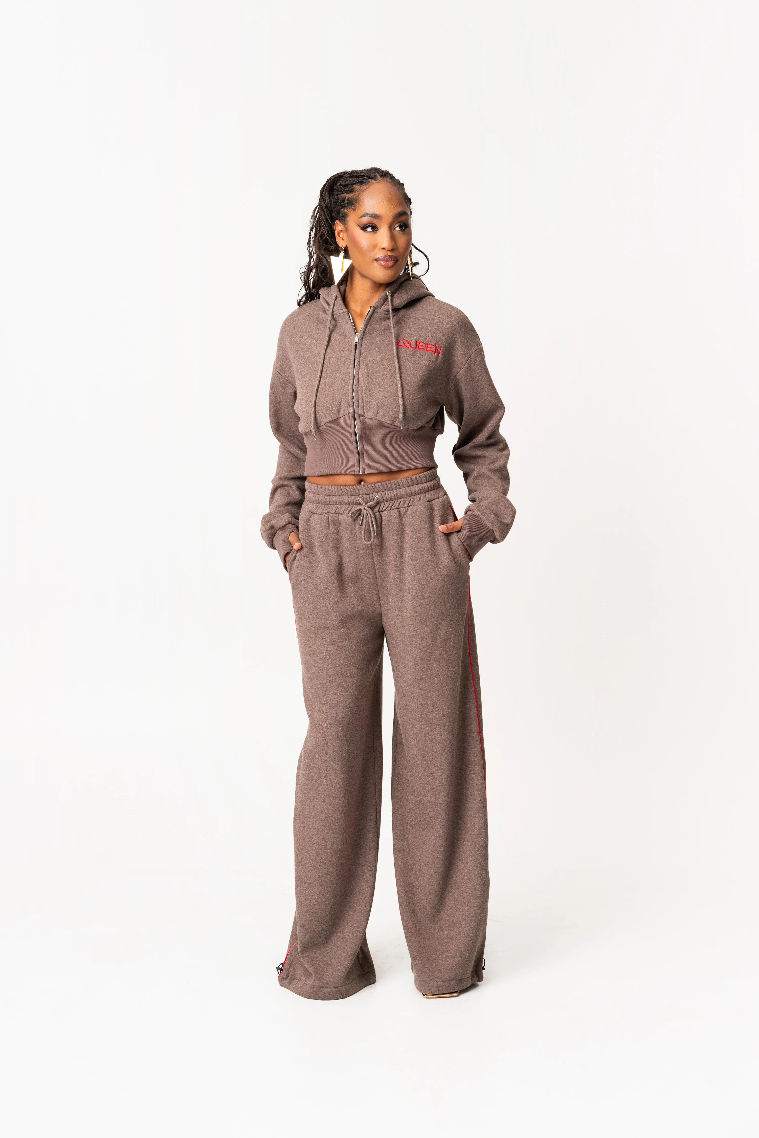 ASH BROWN Plush fleece Sweatpants