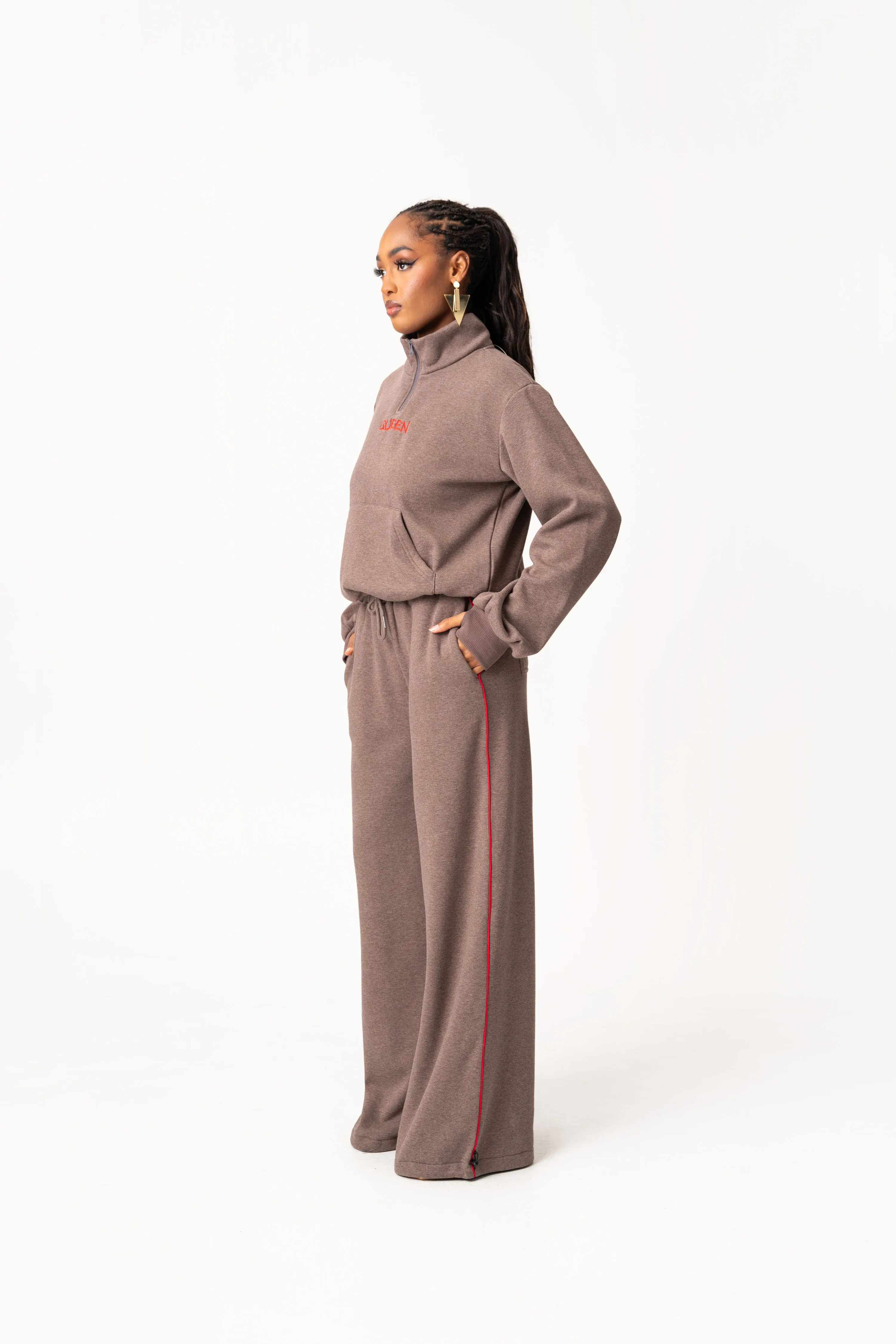 ASH BROWN Plush fleece Sweatpants