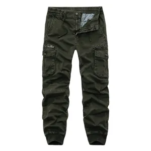 Athletic Style Ribbed Ankle Tactical Cargo Pants