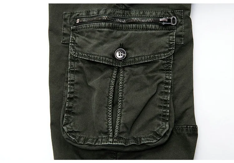 Athletic Style Ribbed Ankle Tactical Cargo Pants