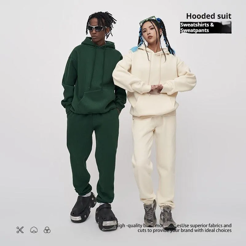 Autumn & Winter Fleece-lined Sweatpants Hoodie
