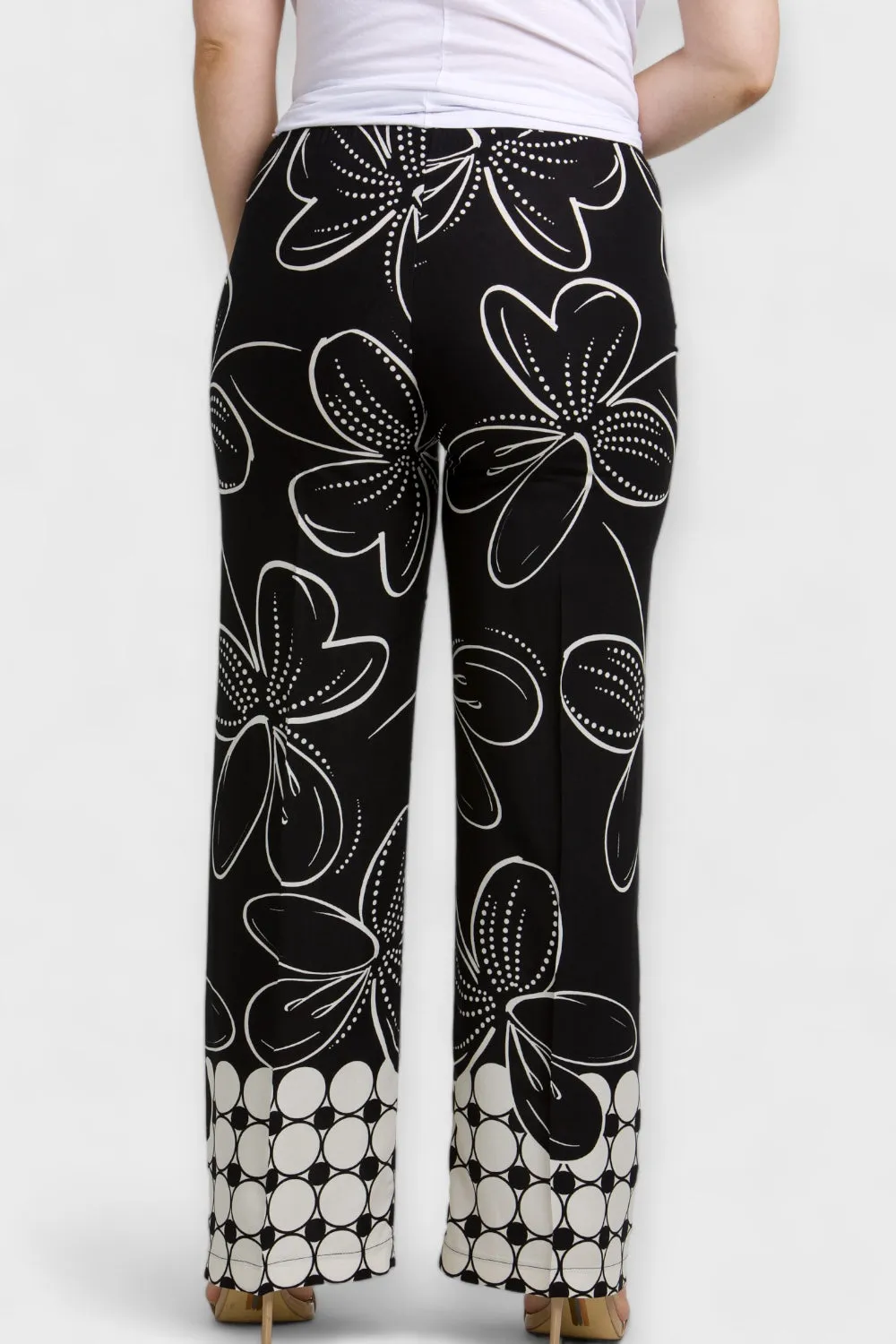Ava Black & White Floral Pants