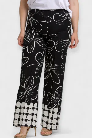 Ava Black & White Floral Pants