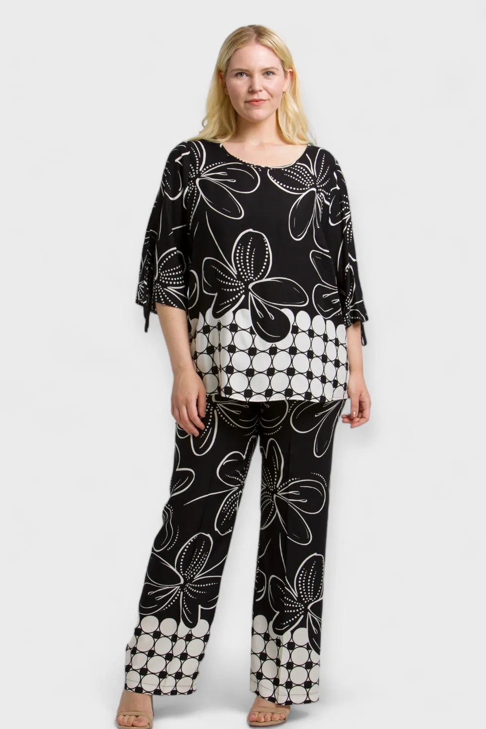 Ava Black & White Floral Pants