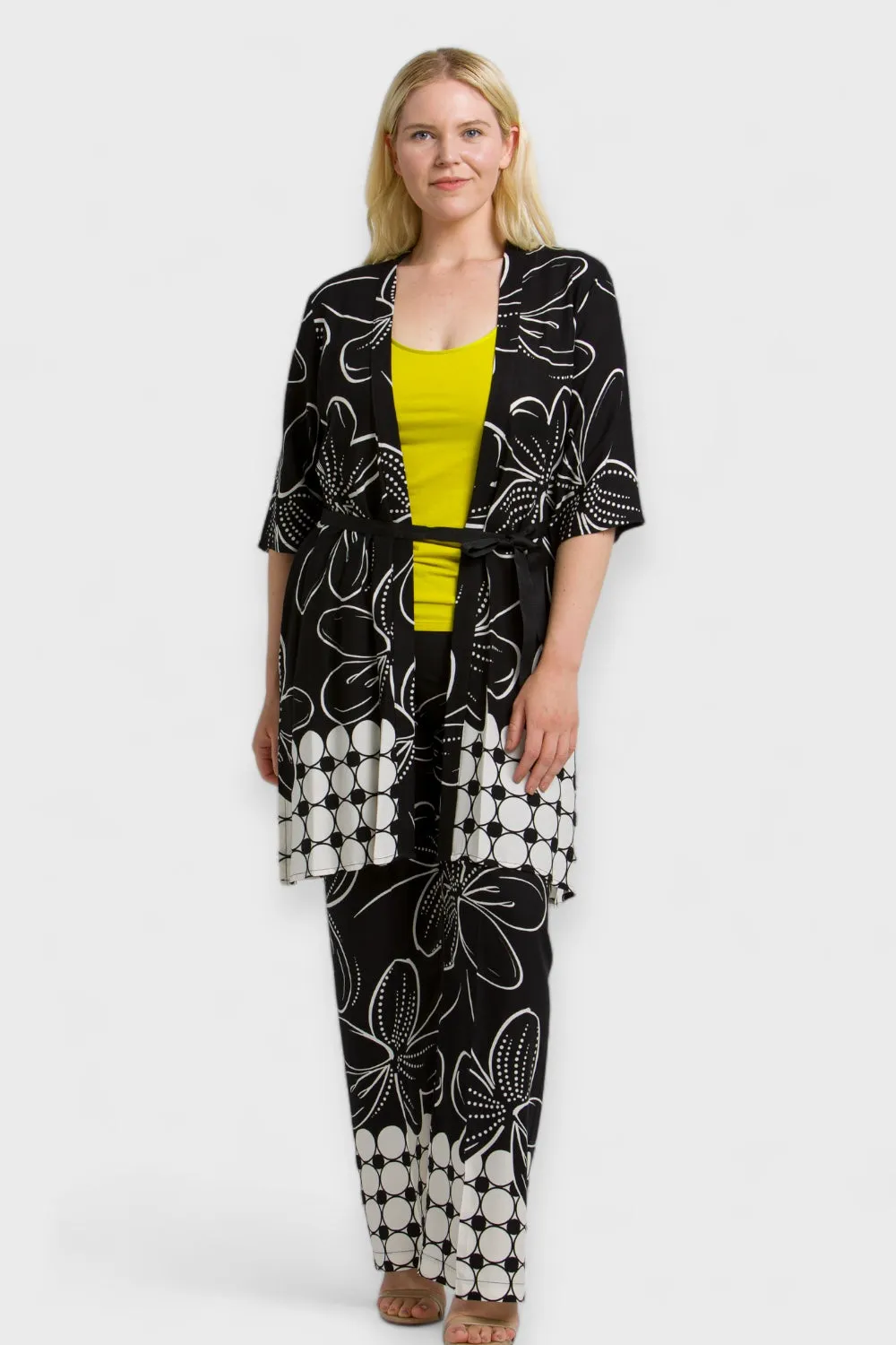 Ava Black & White Floral Pants