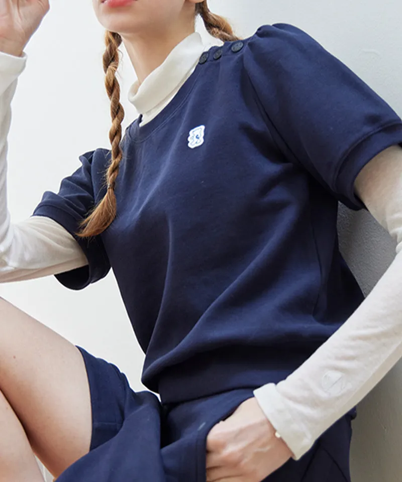 AVEN Puff Sleeve Sweatshirt - Navy