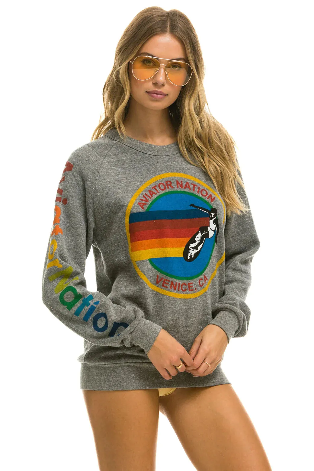 Aviator crew sweatshirt - heather grey