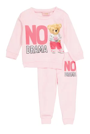 Baby Girls 12-24M No Drama Graphic Sweatshirt and Sweatpants