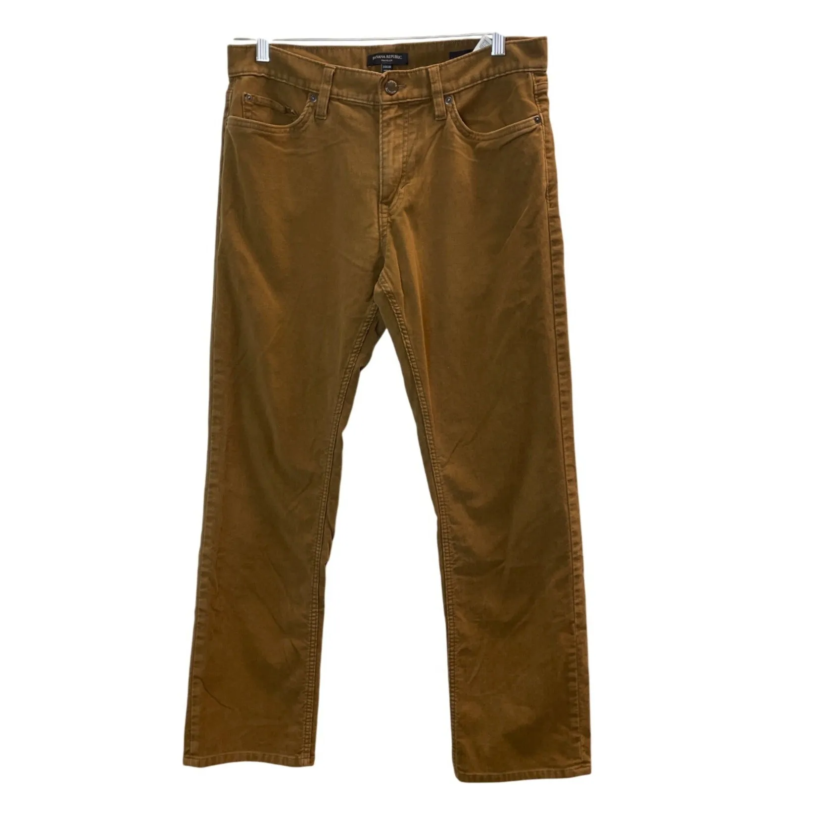 Banana Republic Mens Brown Straight Fit Traveler Corduroy Pants Size 33X30