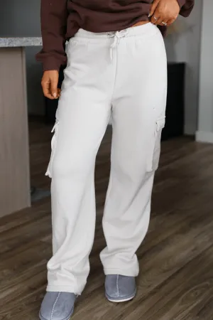 Beige Fleece Cargo Sweatpants - FINAL SALE
