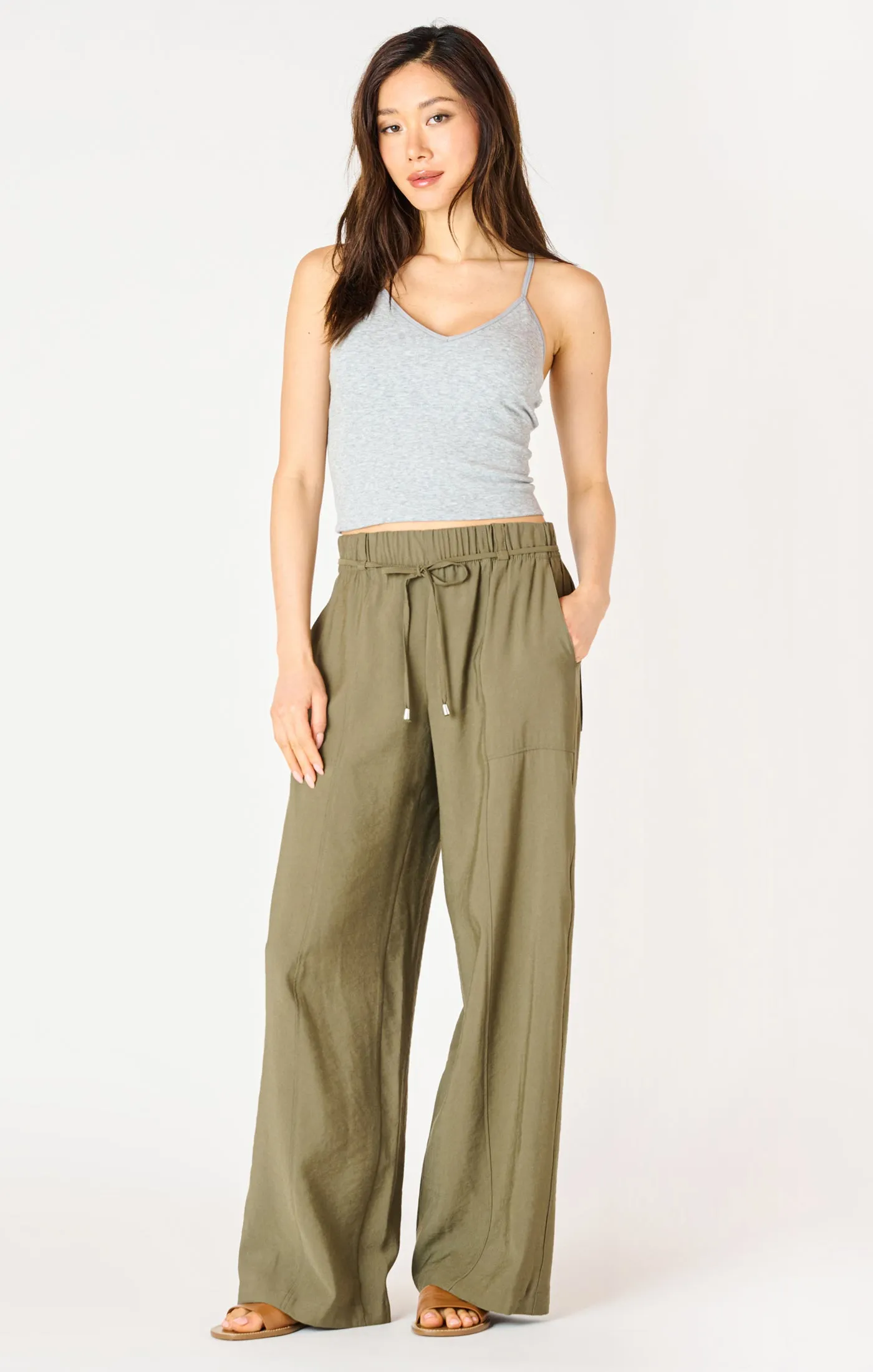 Belted Wide Leg Flowy Pant