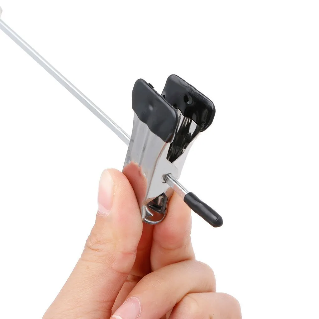 BetterM 10 Pcs Stainless Steel Pants Skirt Hangers, Trouser Stand Holder With 2 Adjustable Clips