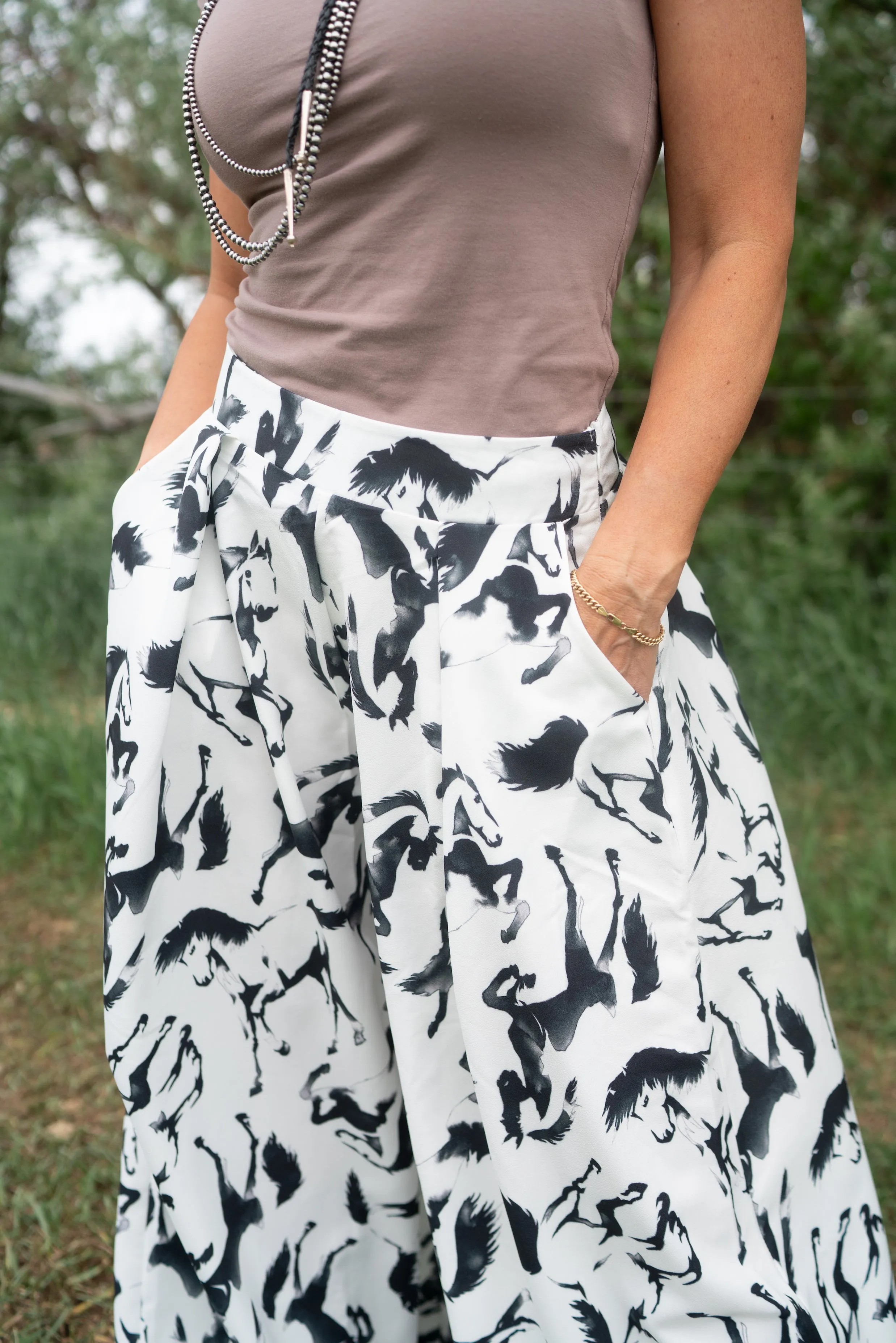 Black and White Horse Pants