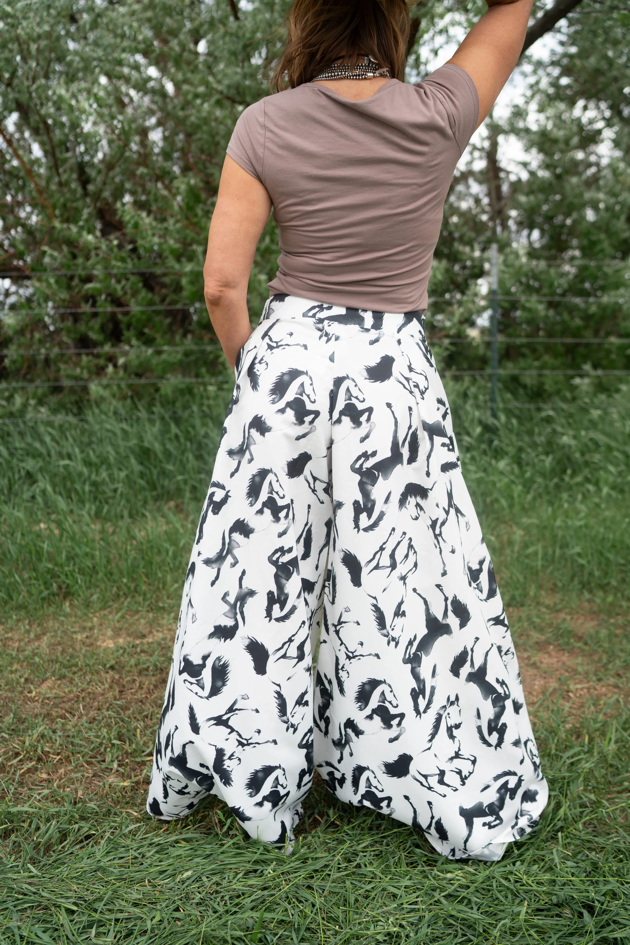 Black and White Horse Pants