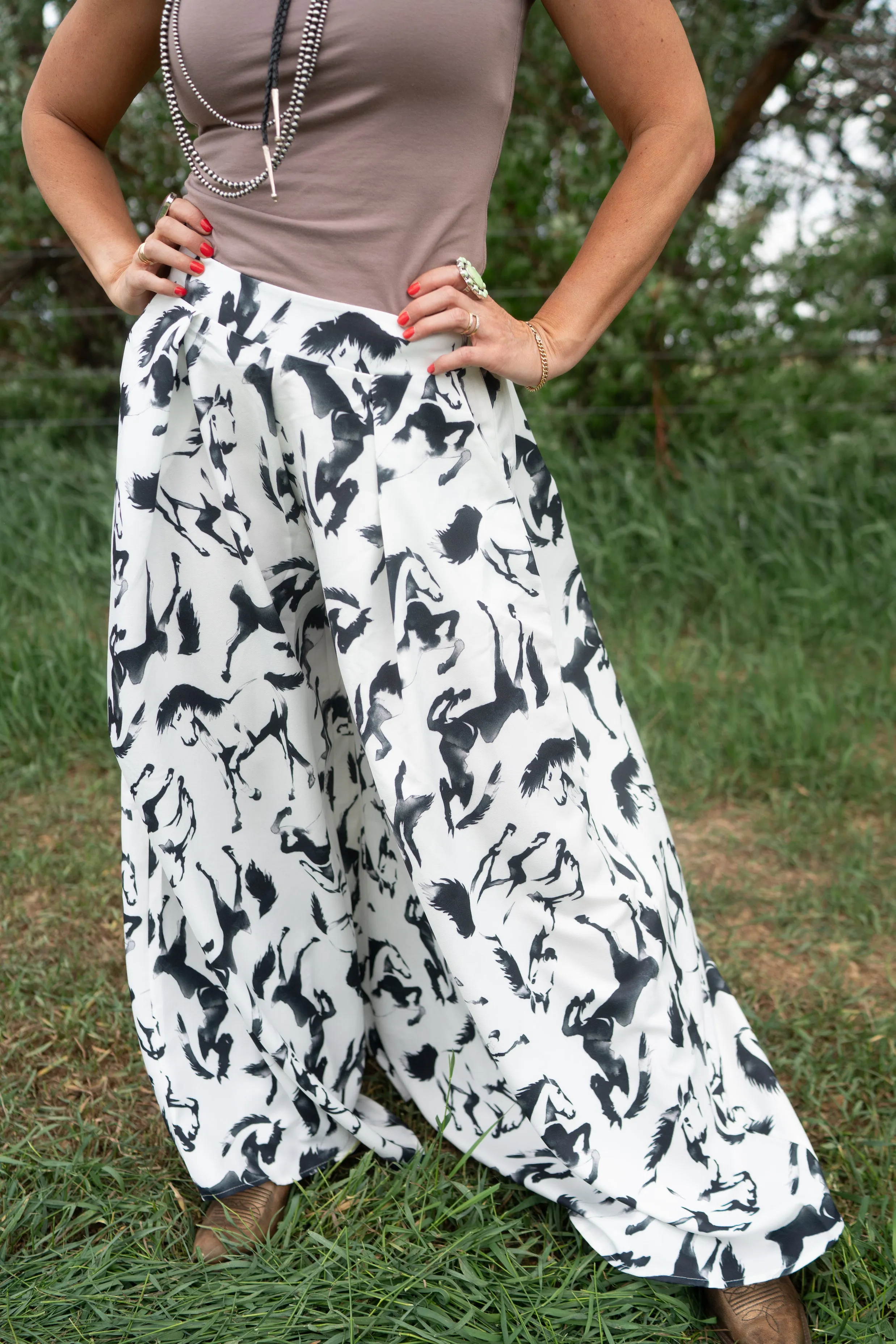 Black and White Horse Pants
