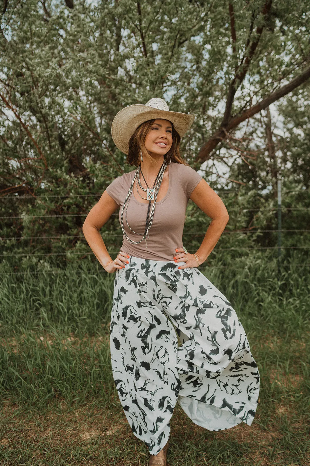 Black and White Horse Pants