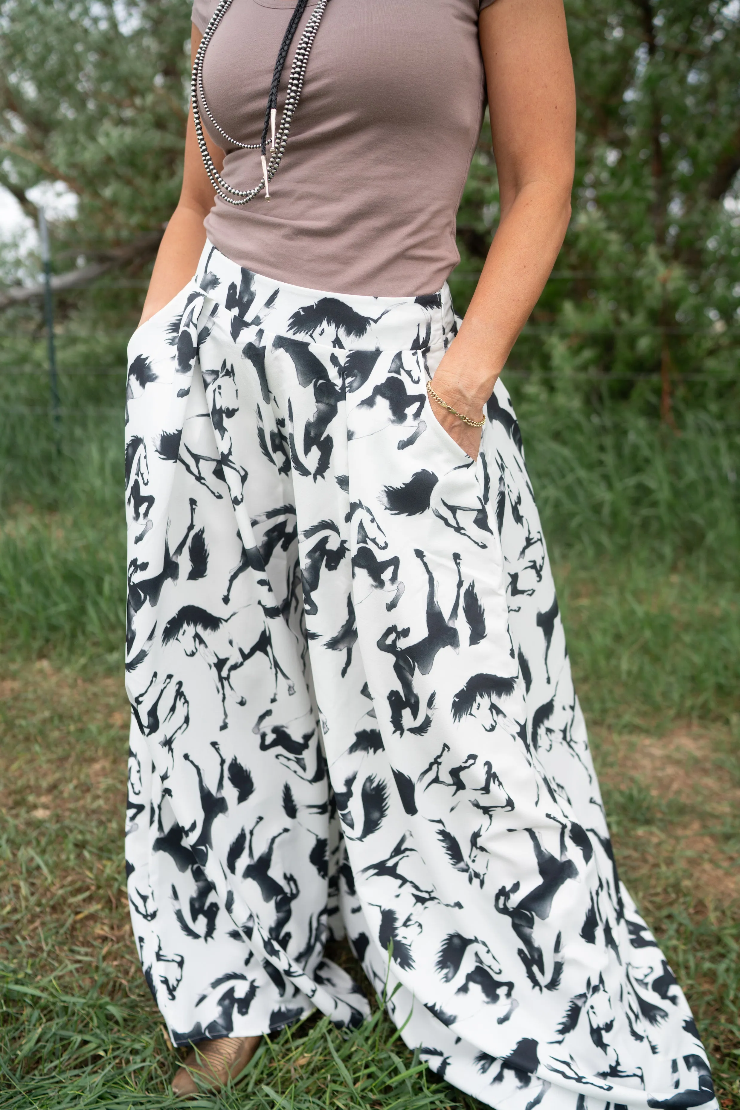 Black and White Horse Pants