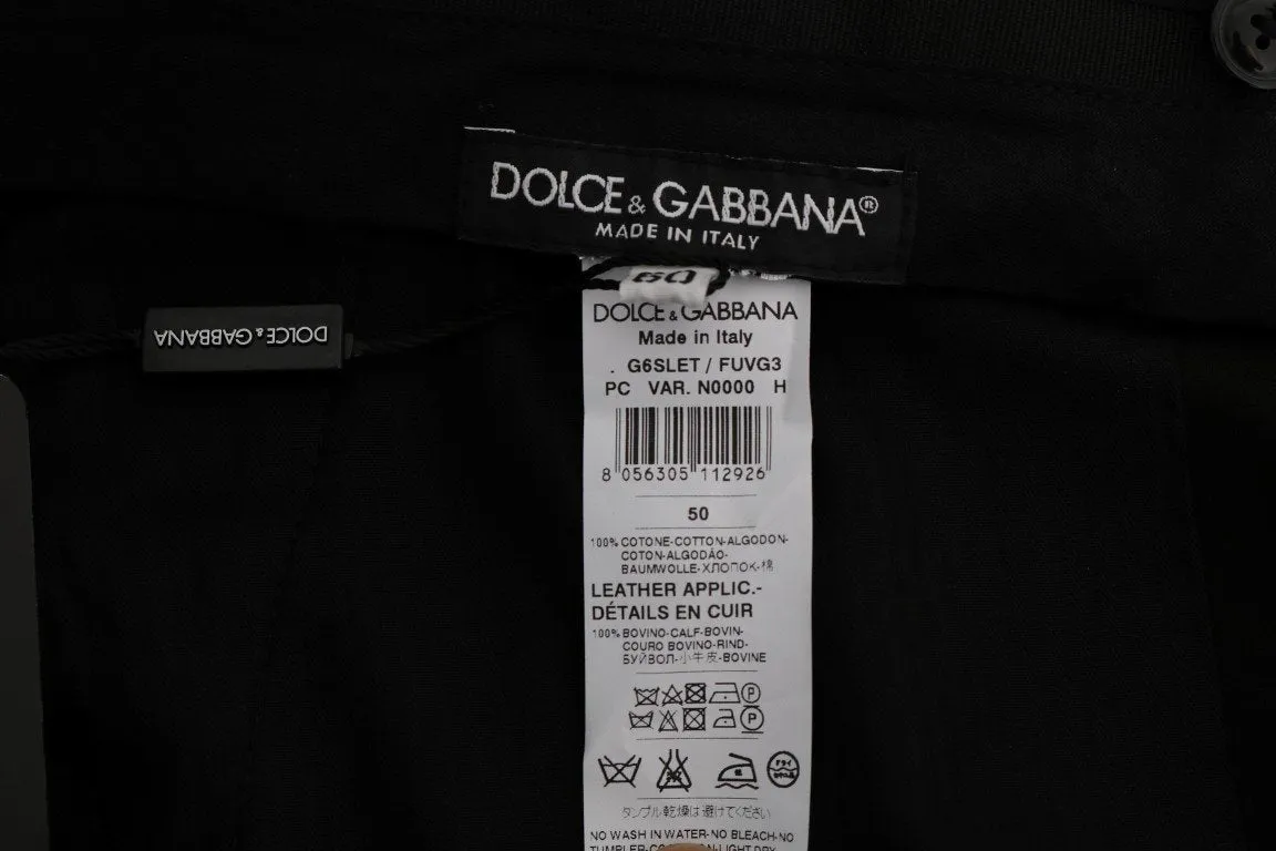 Black Cotton Velvet Capri Pants
